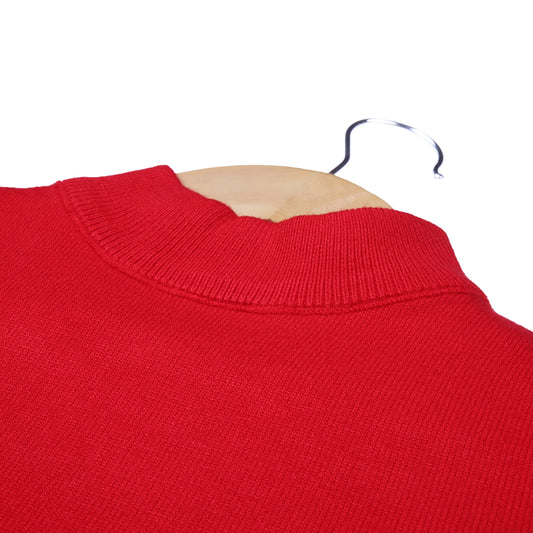 Red knit pullover