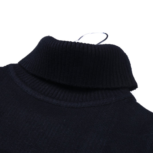 Black knit high neck