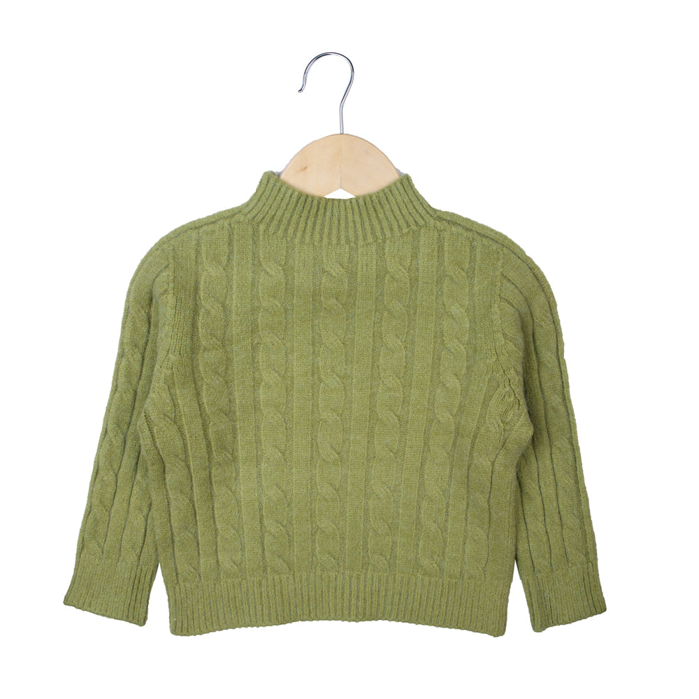 Green Cable Knit Sweater