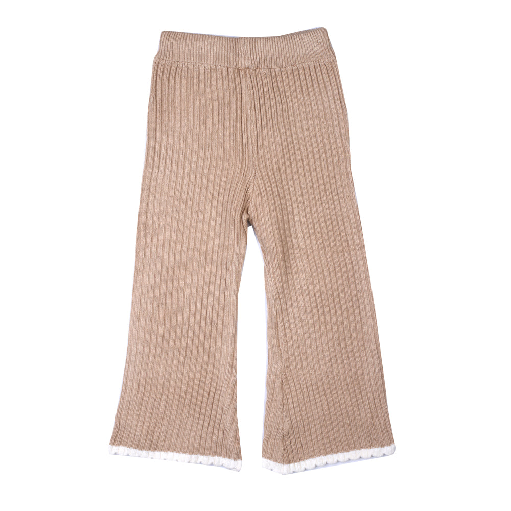 Cream and Beige Ruffle Knit Set