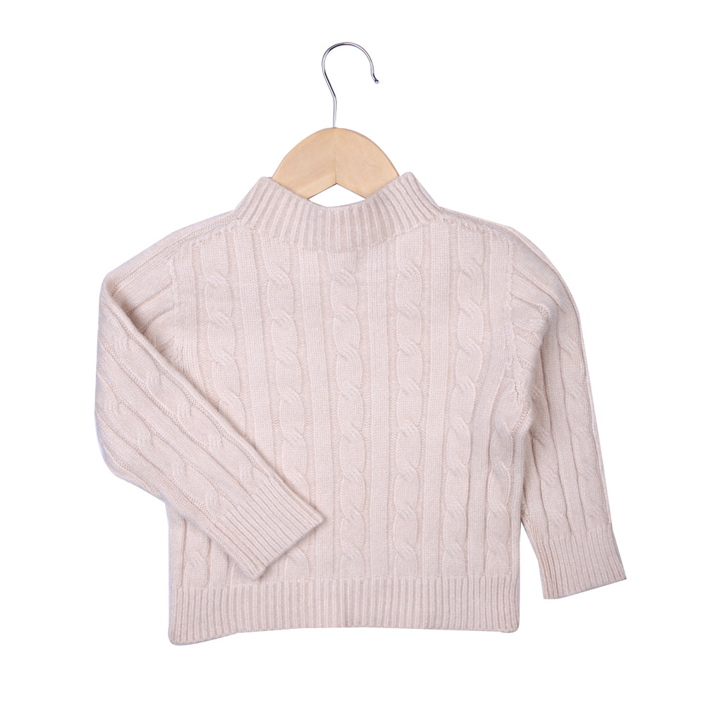 Beige Cable Knit Sweater