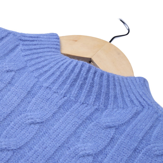 Sky Blue Cable Knit Sweater
