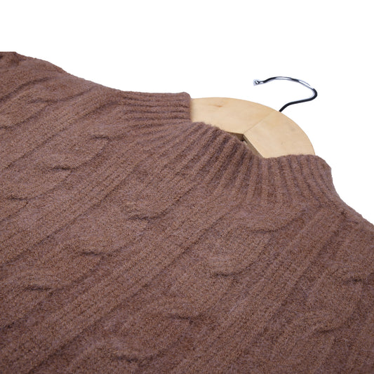 Brown Cable Knit Sweater
