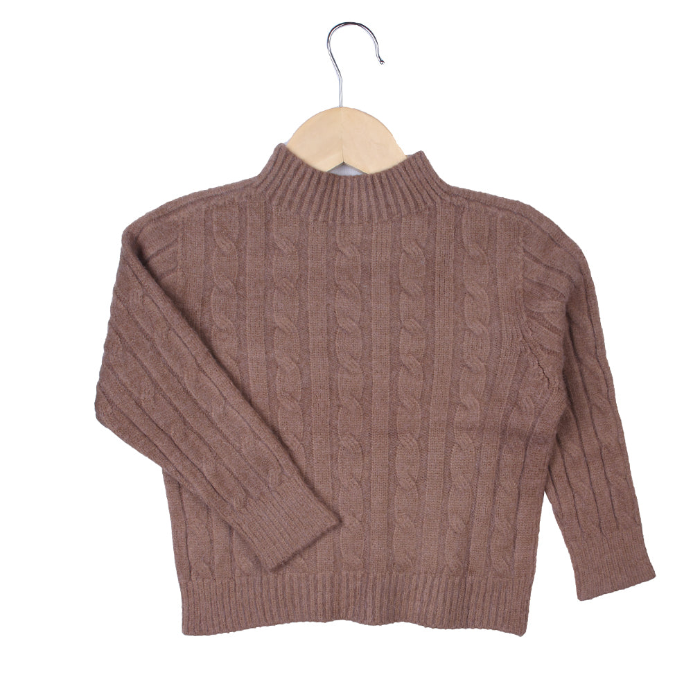 Brown Cable Knit Sweater