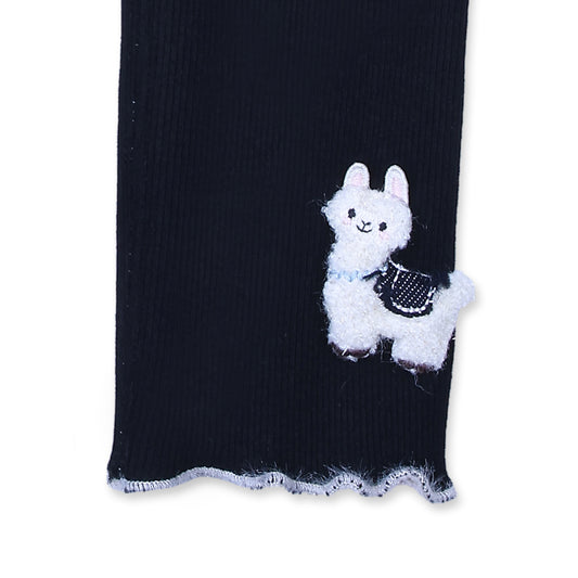 Black Knit Leggings – Sheep Patch