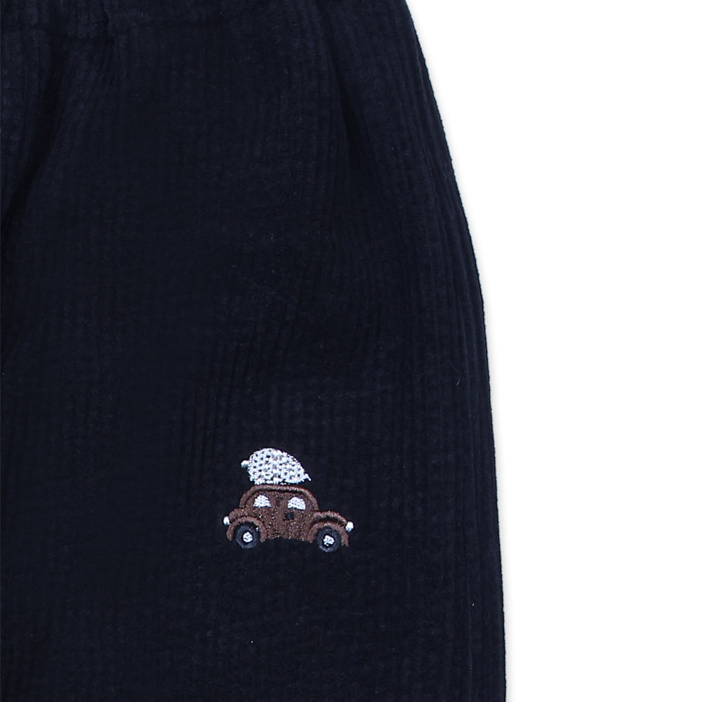 Black Joggers with Car Patch