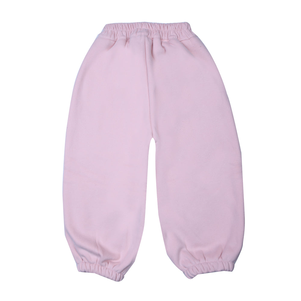 Peach Fleece Joggers – Bunny & Apple Embroidery