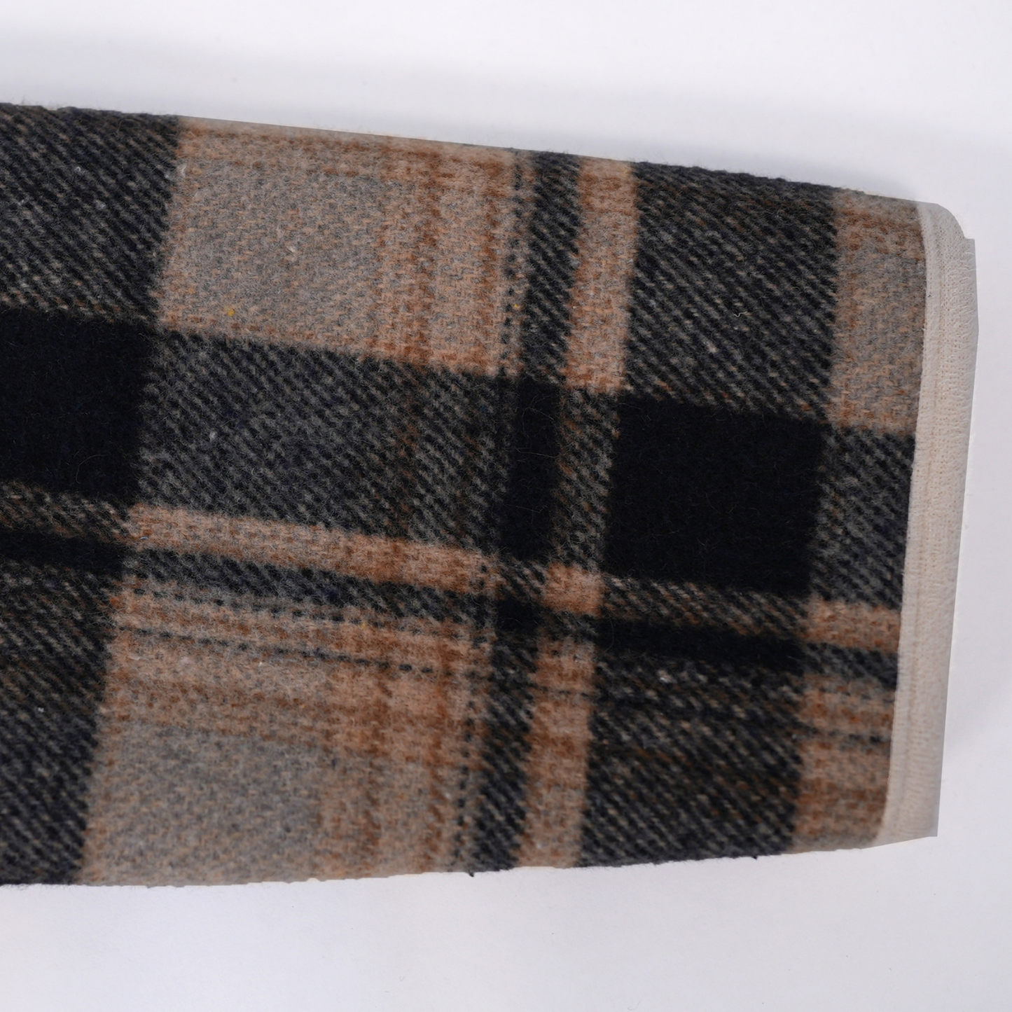 Checkered Navy & Beige fur jacket