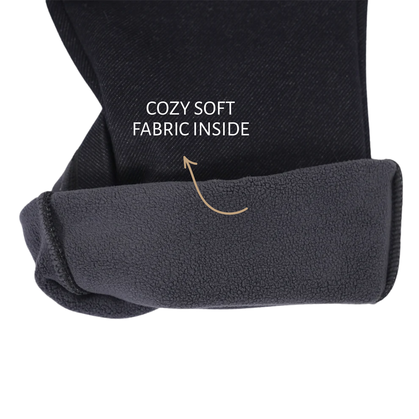 Navy stretch pants with lace & cat embroidery at hem
