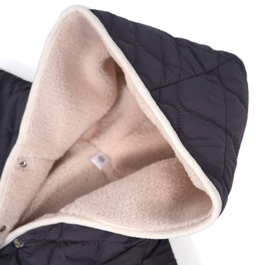 Blue Reversible Quilted Sherpa Jacket