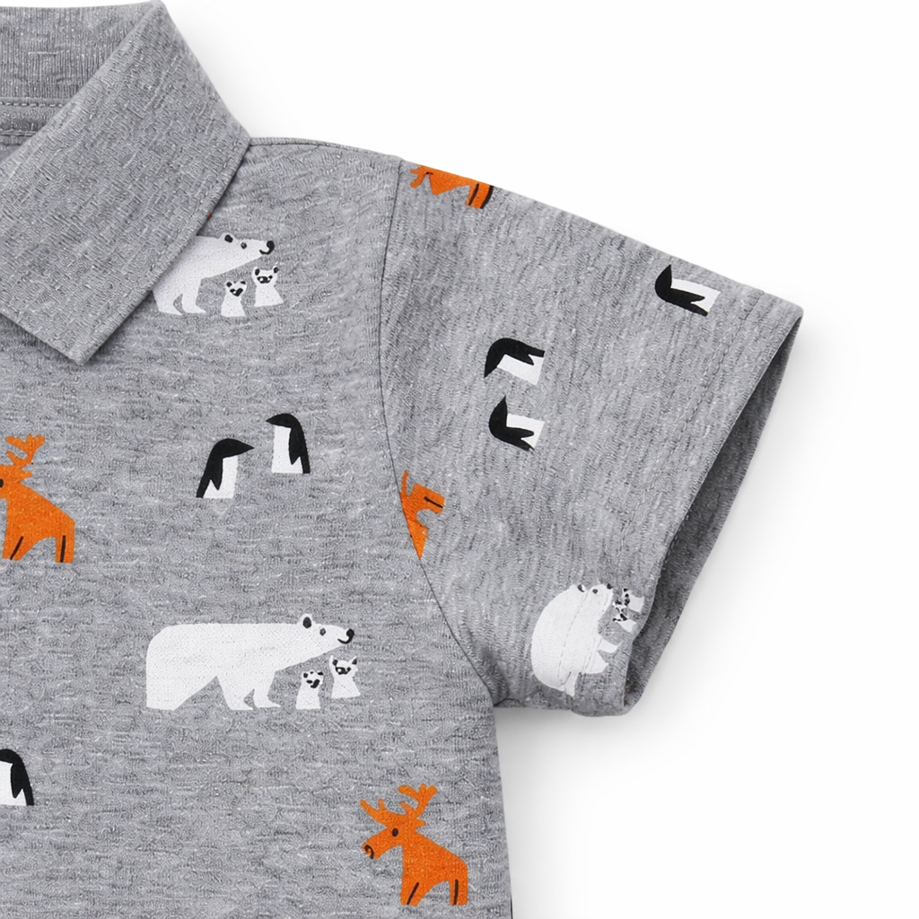 Animal Print Polo Tee