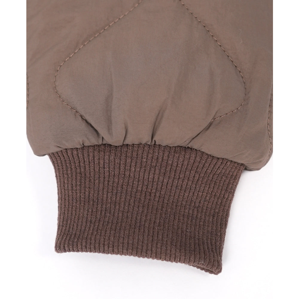 Cocoa Brown Three-Piece Quilted Set with Bag