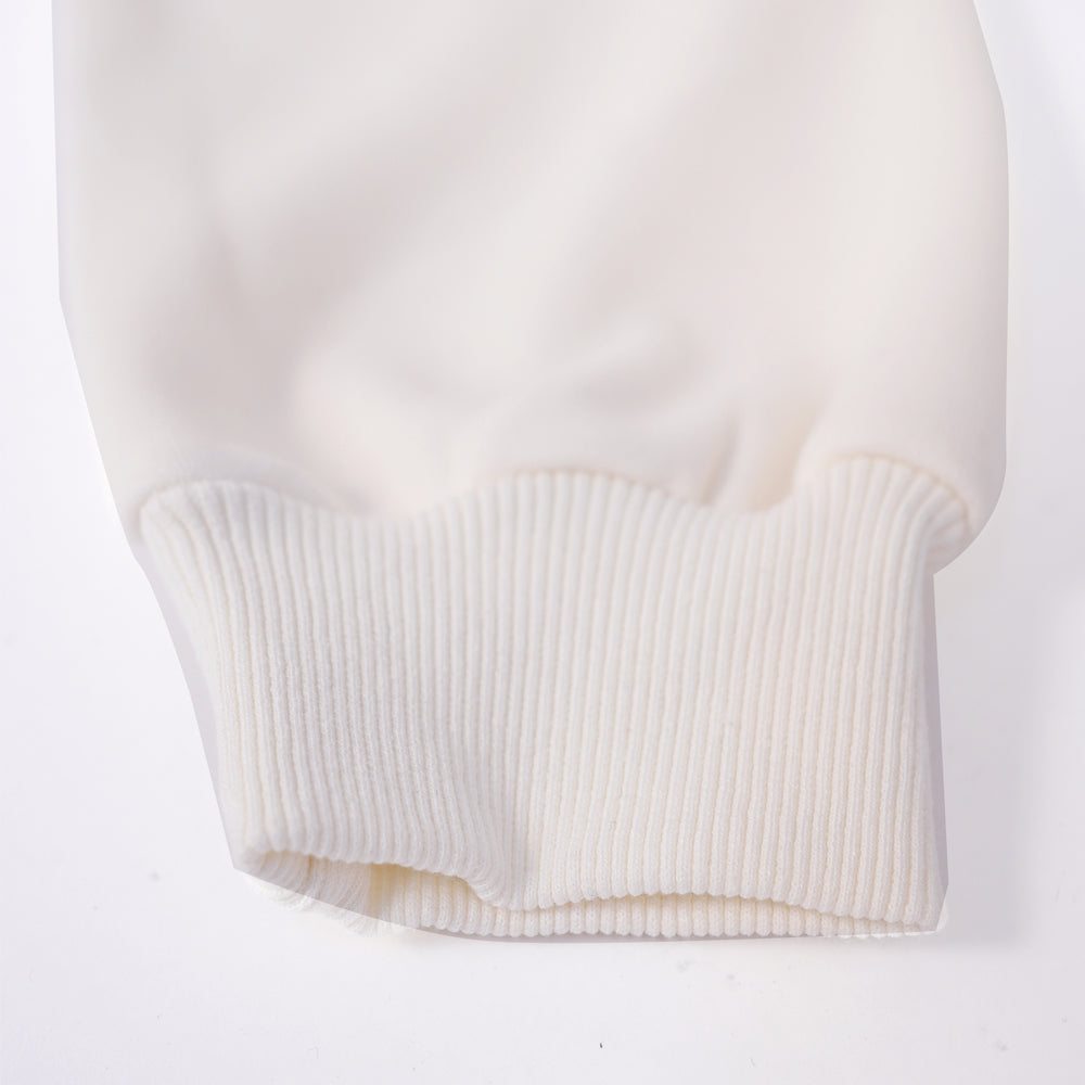 White collared T-shirt with navy accents