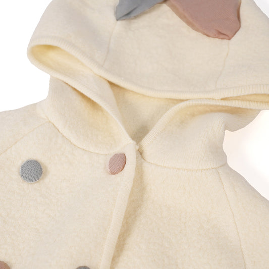 Hooded Cape – Cream with Rabbit Ears