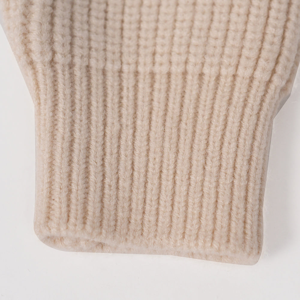 Ribbed Zip Cardigan with Monogram Detail