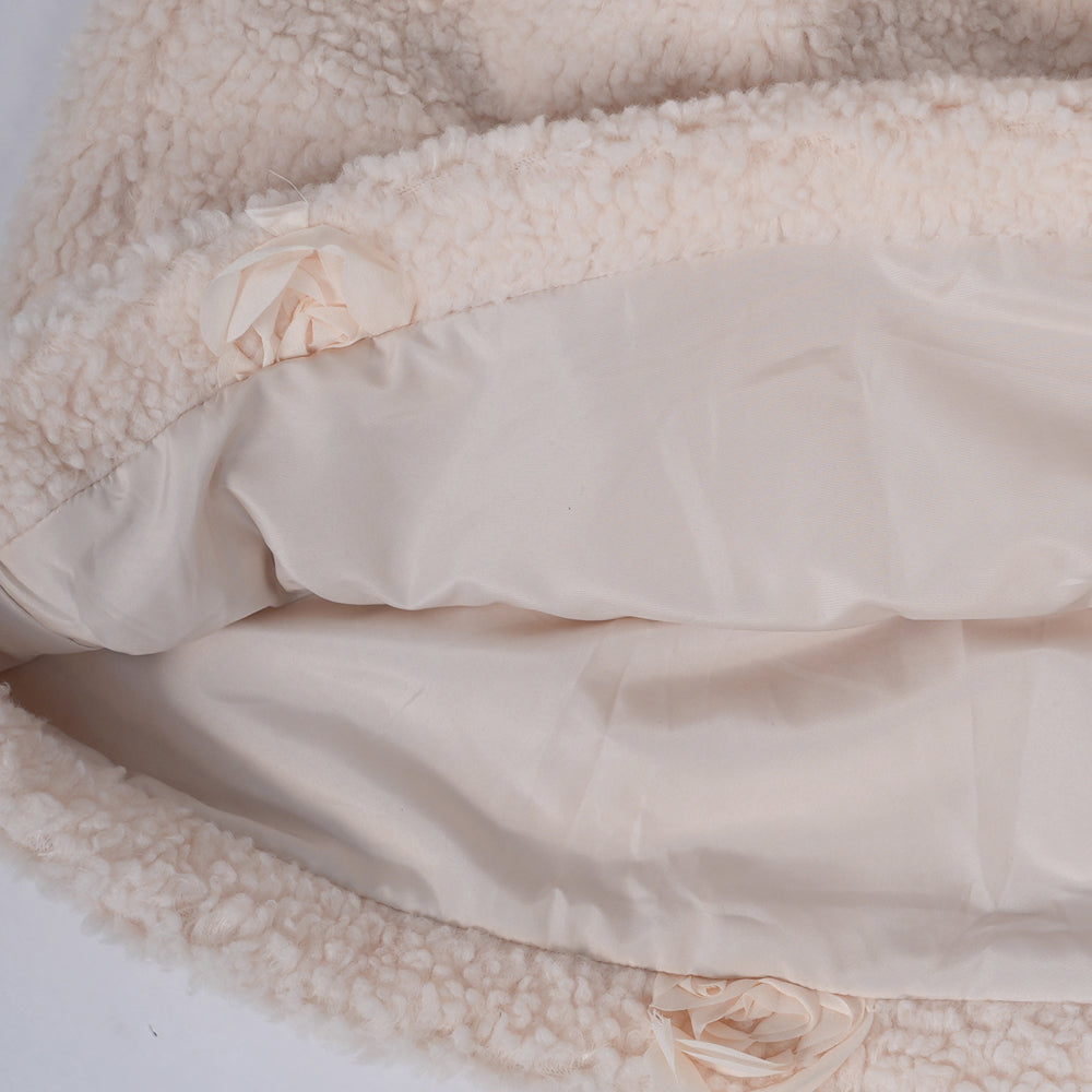 Cream Rose Fleece Dress