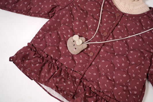 Maroon Quilted Jacket