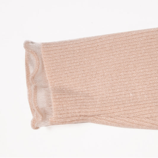 Beige mock neck pullover