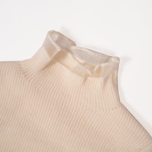 Off white mock neck pullover