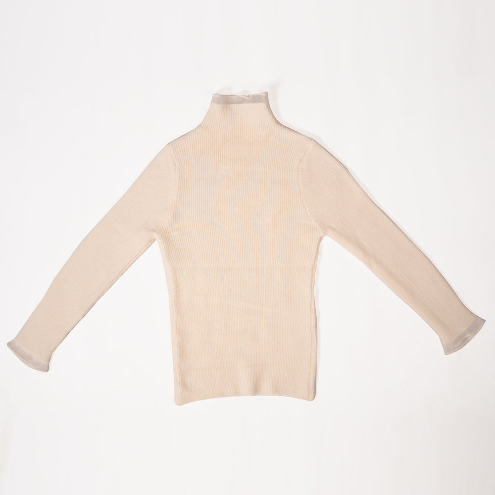Off white mock neck pullover