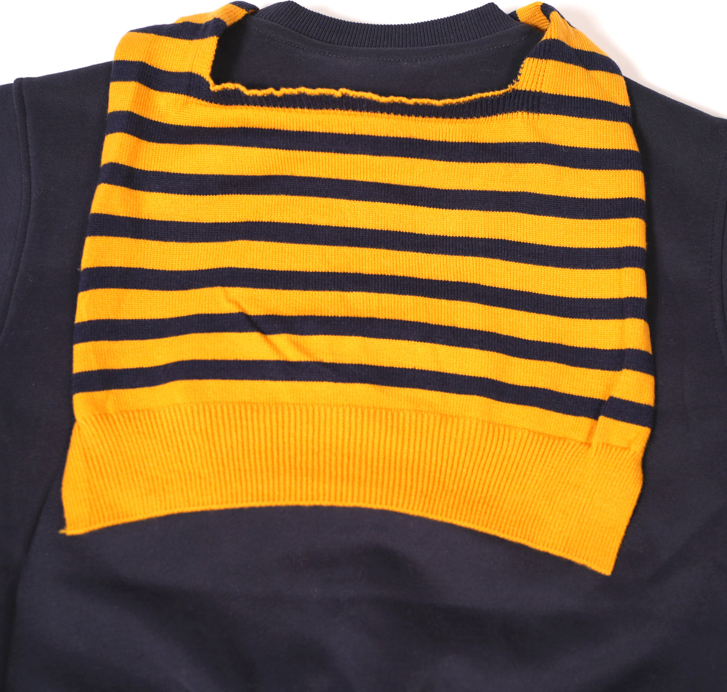 Navy Striped Scarf Sweatshirt