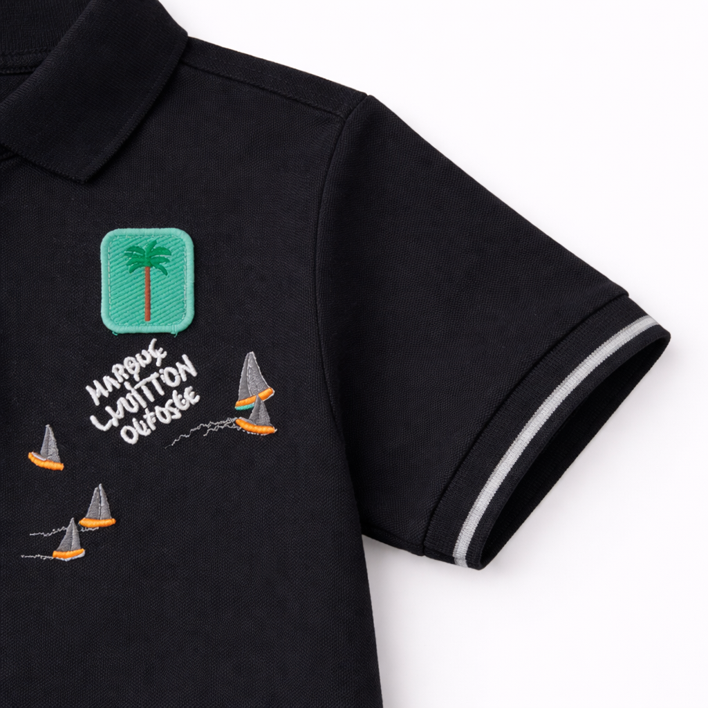 Happy Vacation black Polo Tee