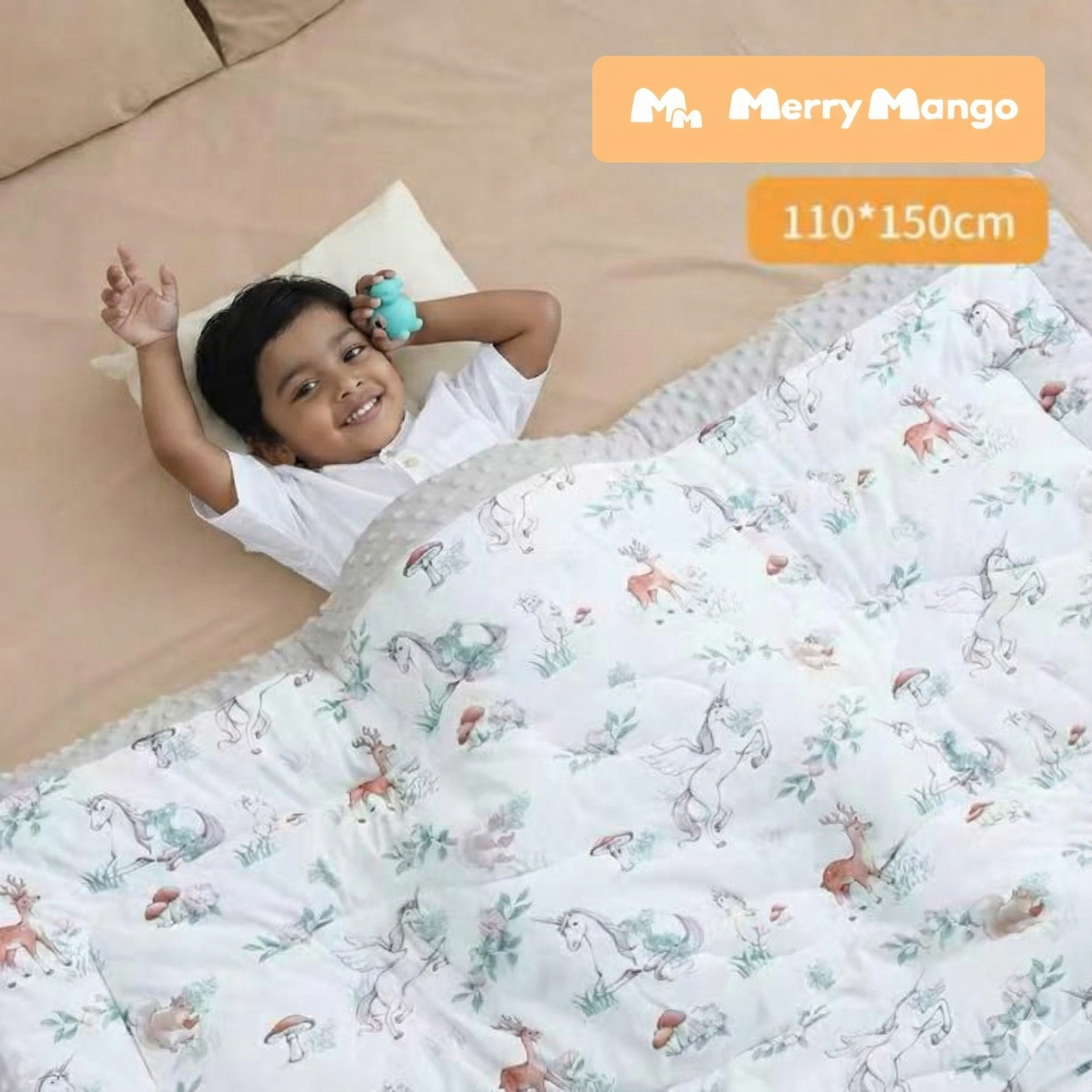 Unicorn & deer print quilt