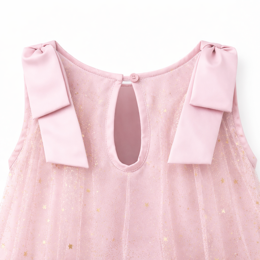 Pink Bow Shoulder Dress