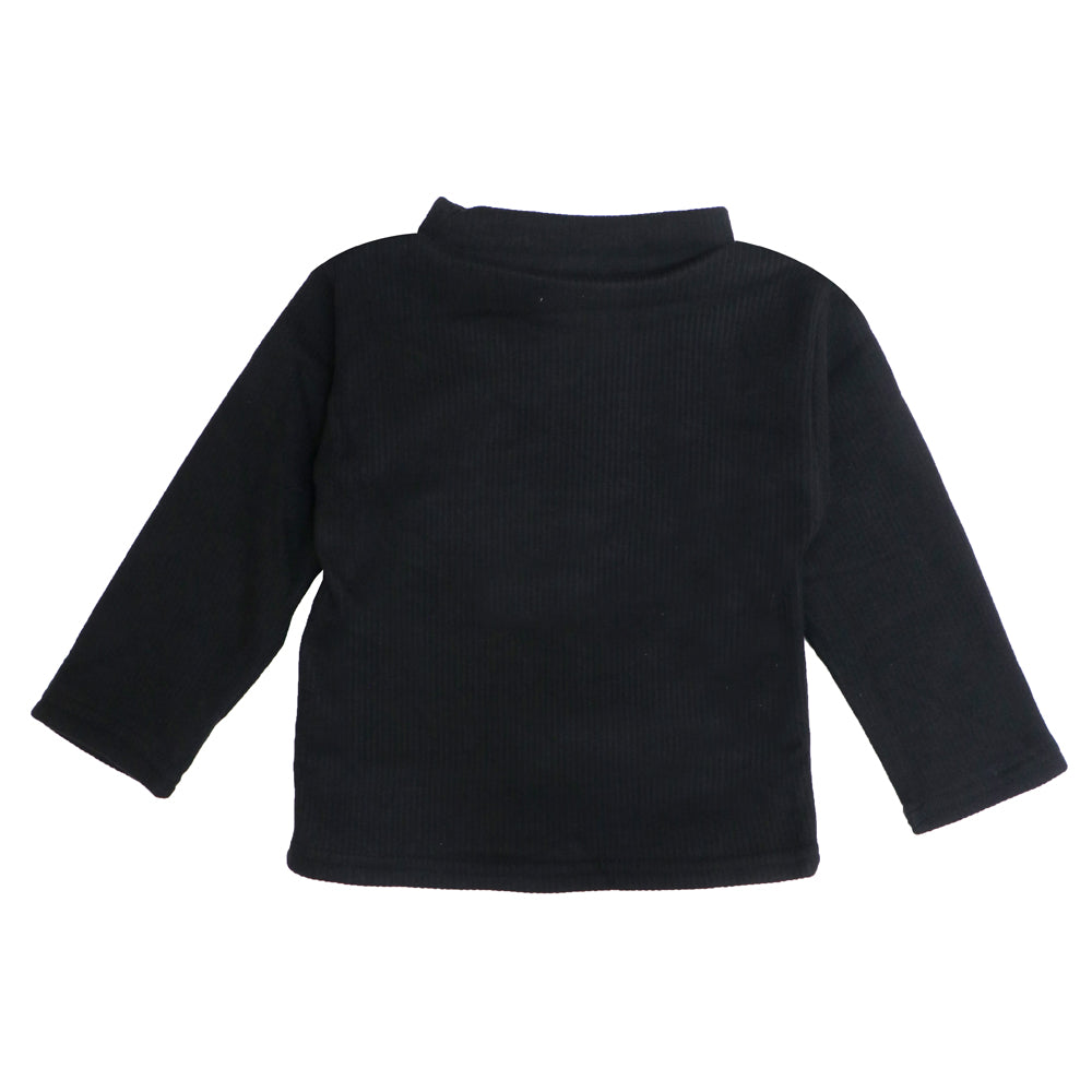 Black Ribbed Top – Dinosaur Patch