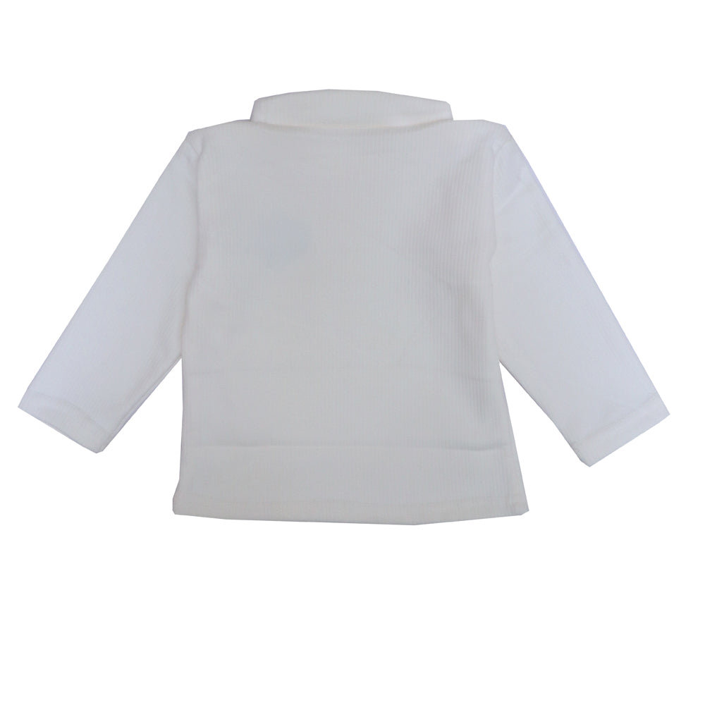 Ivory Ribbed Top – Dinosaur Patch