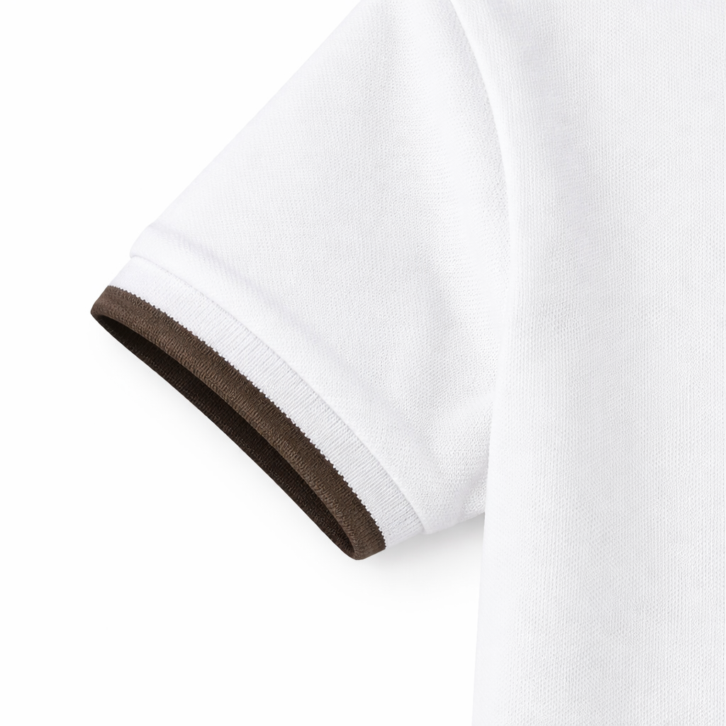 Boys White Horse Appliqué Polo T-Shirt
