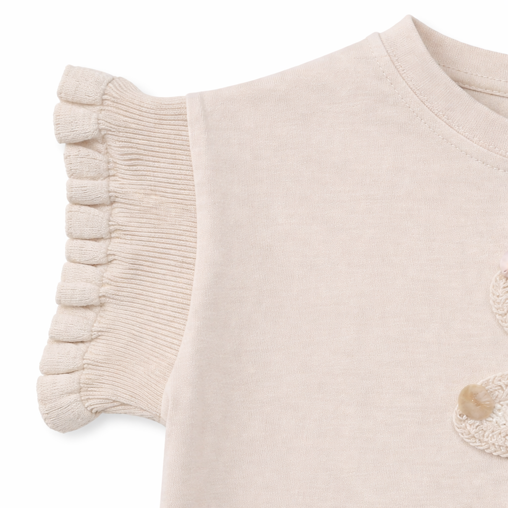 Beige Bloom Appliqué Tee