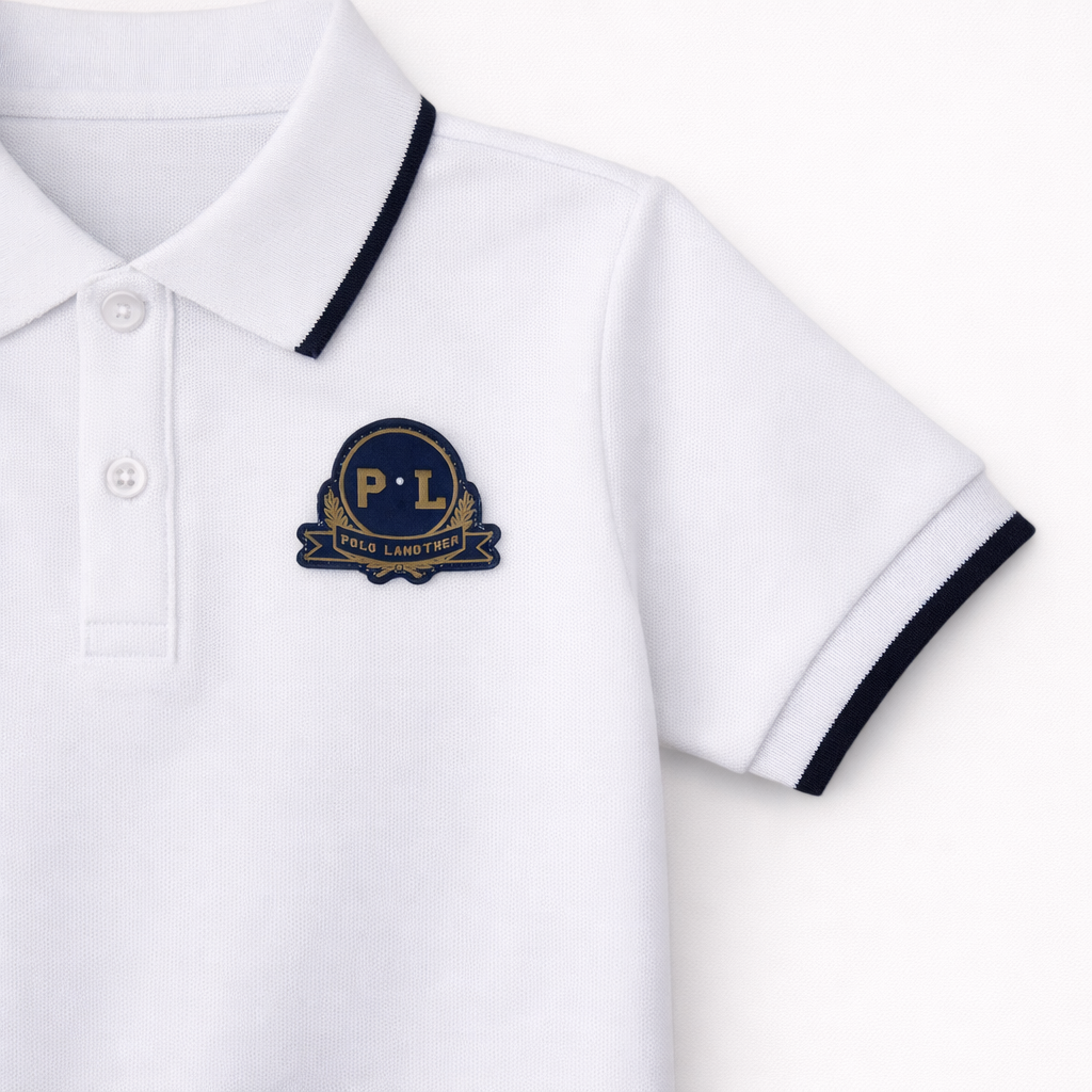 white Logo Embroidered Polo T-Shirt