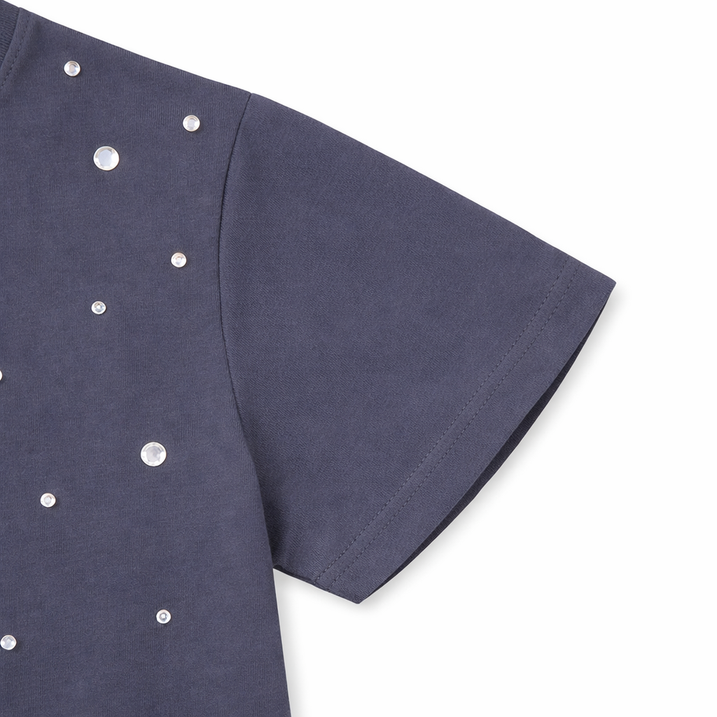 Grey Studded Detail Tee