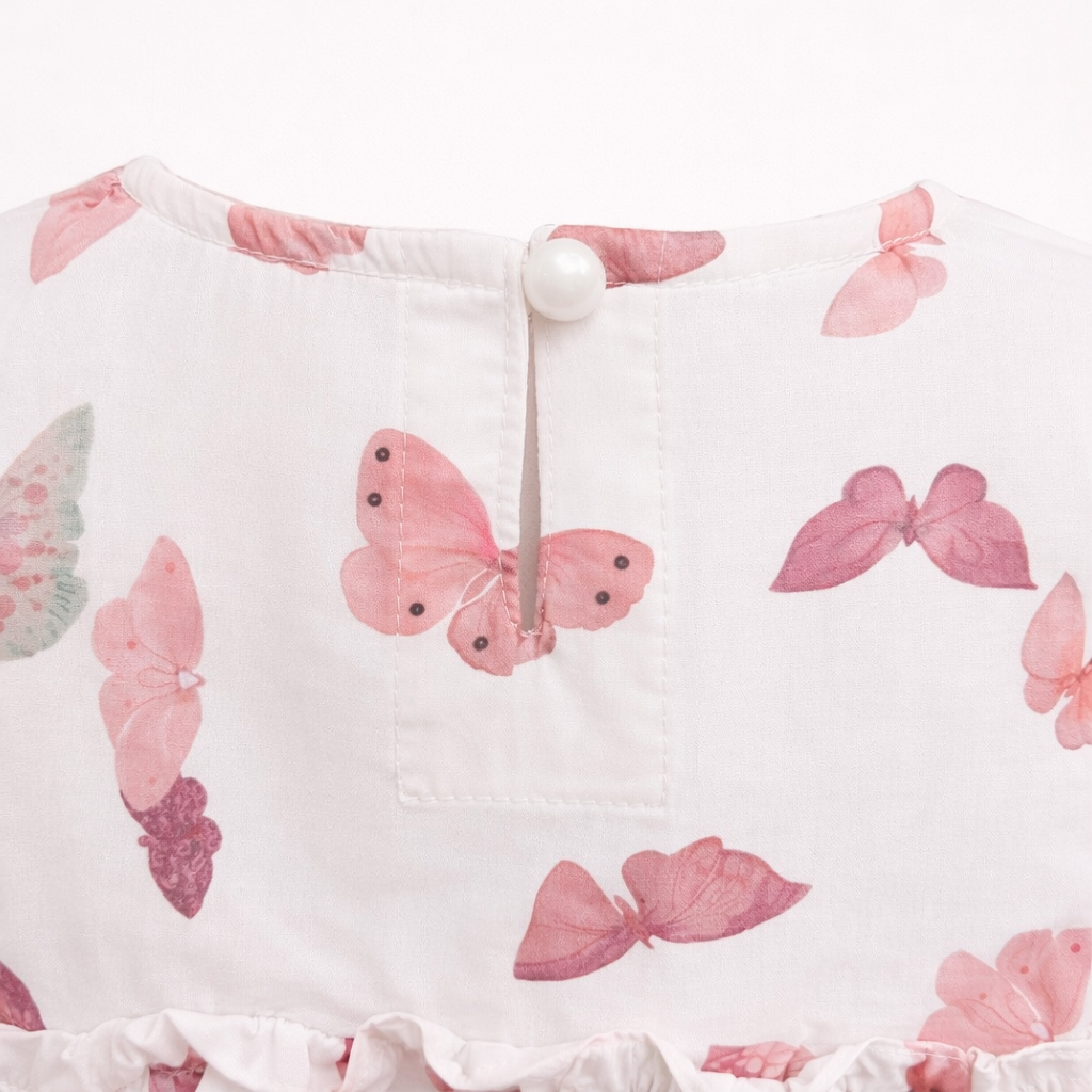 Pink Butterfly Print Top