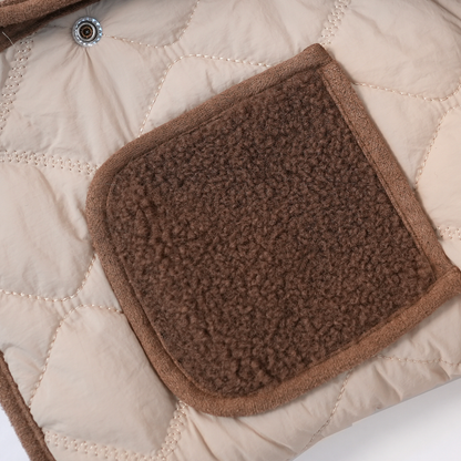 Brown Reversible Quilted Sherpa Jacket