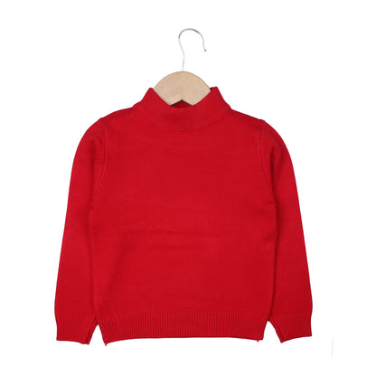Red knit pullover