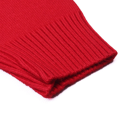 Red knit pullover