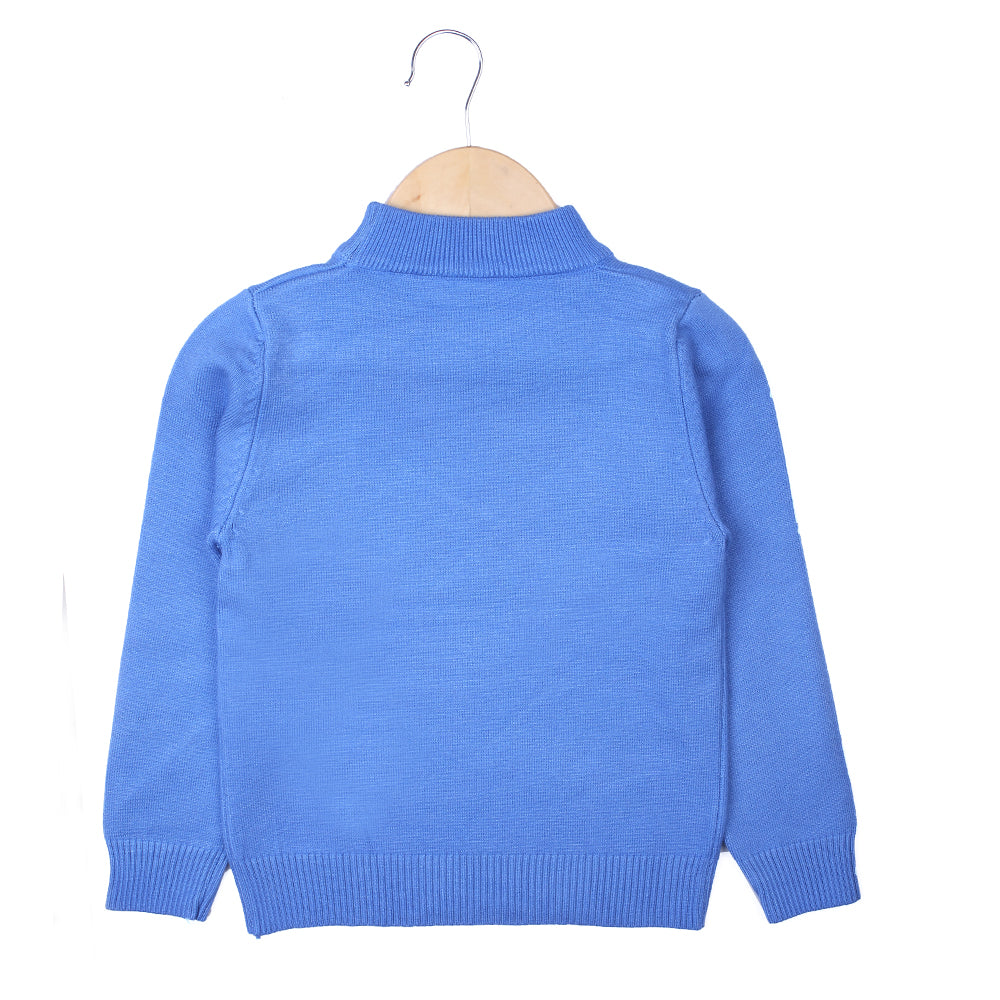 Blue knit pullover