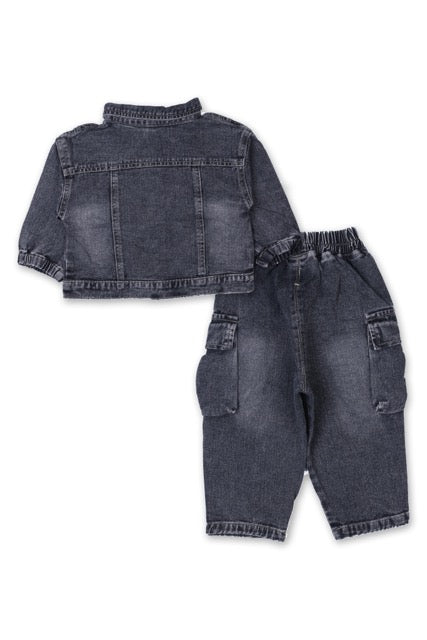 Button Flap Denim Set