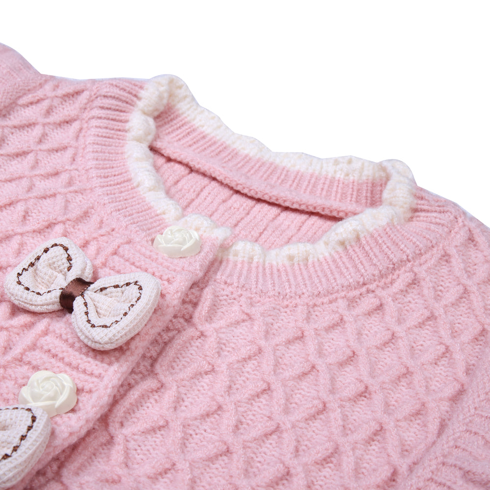 Soft Pink Ruffle Knit Set