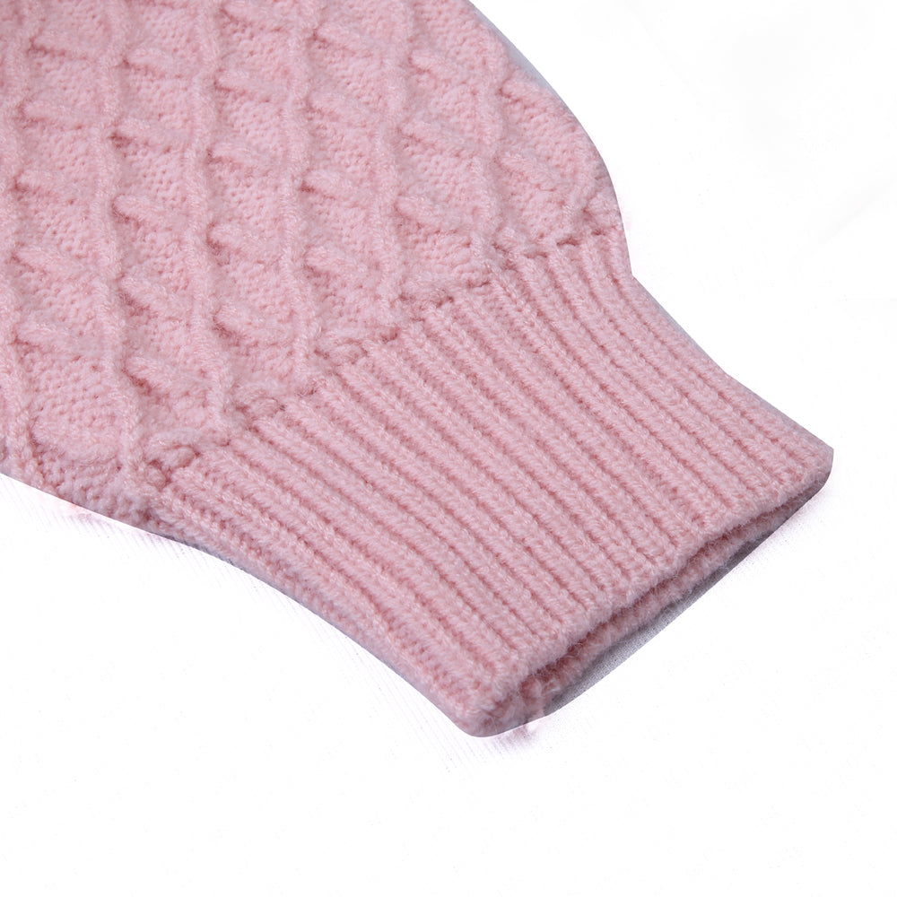 Soft Pink Ruffle Knit Set