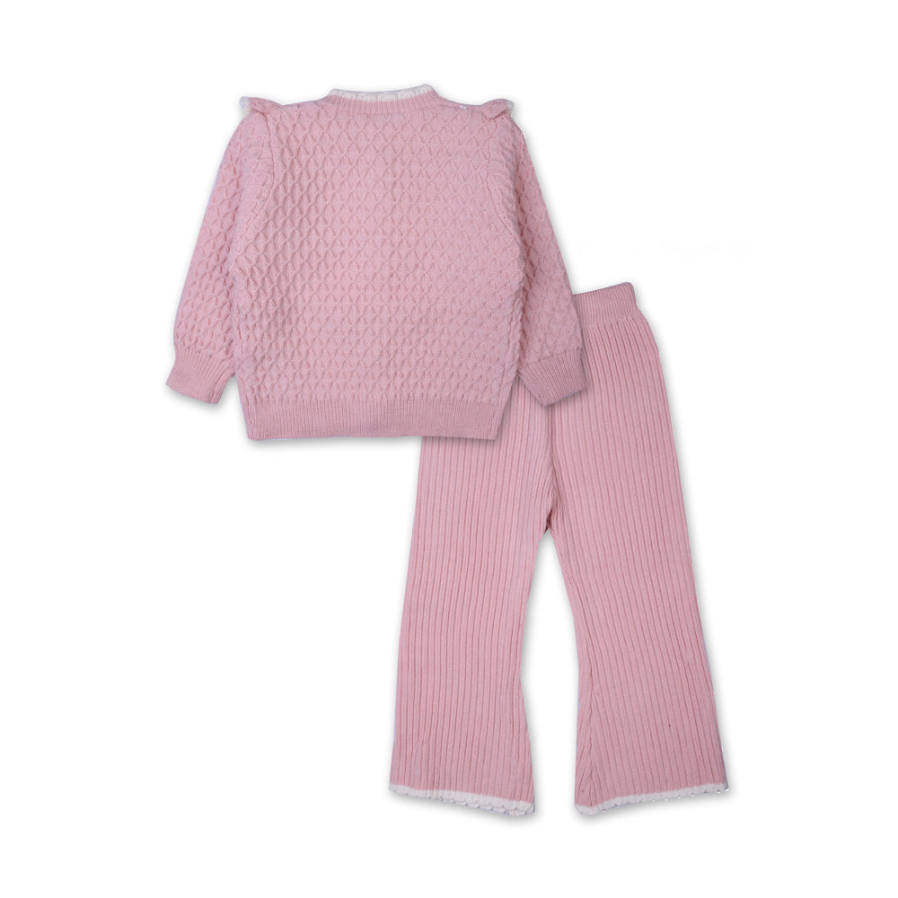 Soft Pink Ruffle Knit Set