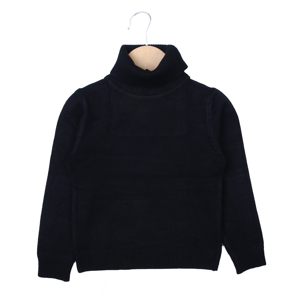 Black knit high neck