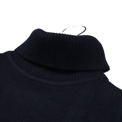 Black knit high neck