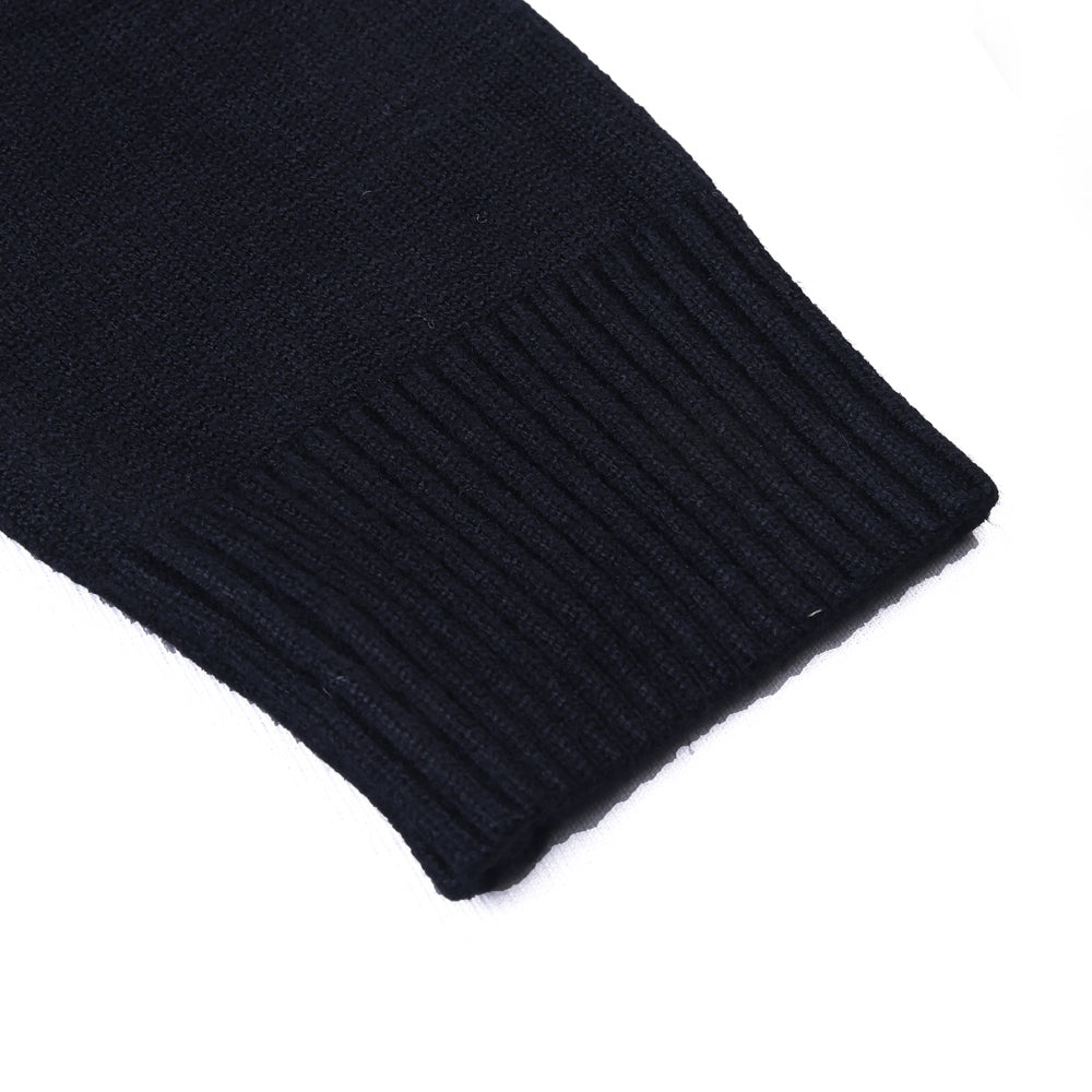 Black knit high neck