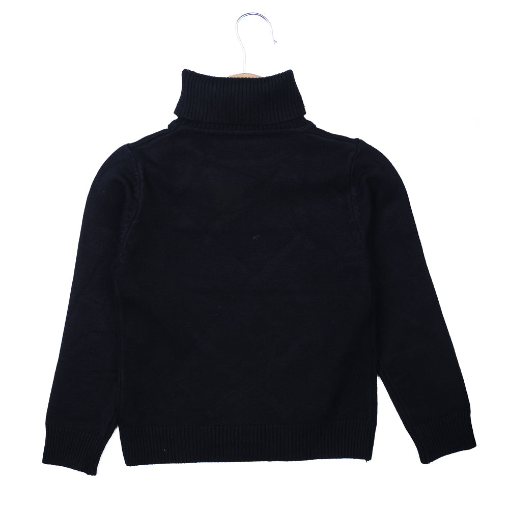 Black knit high neck