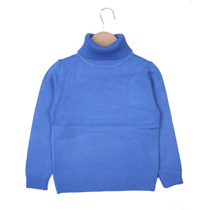 Blue knit high neck