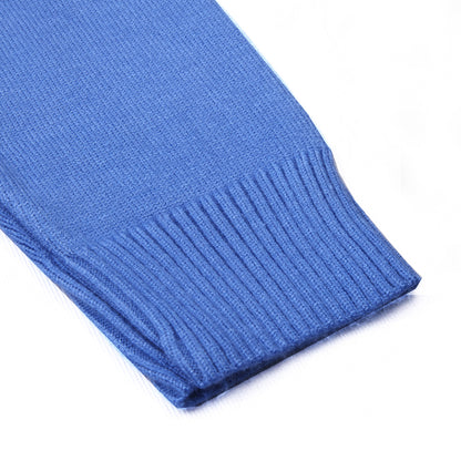 Blue knit high neck