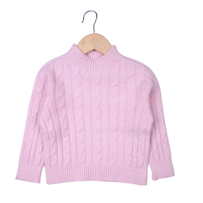 Pink Cable Knit Sweater